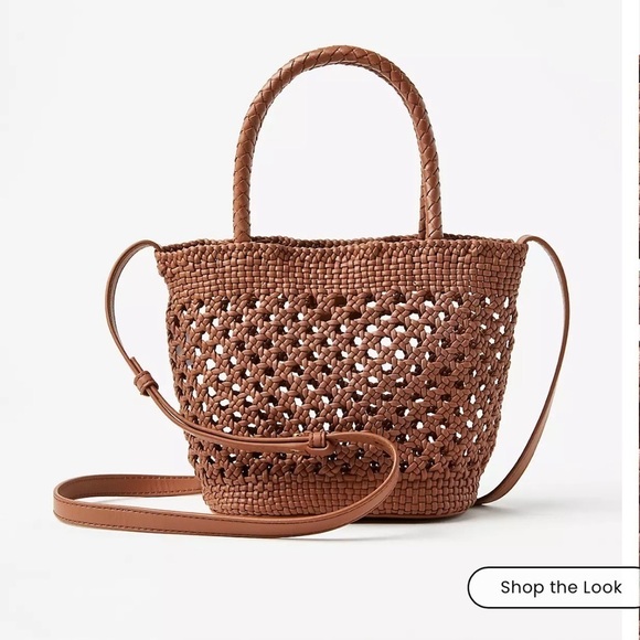 LOFT Handbags - NWT- LOFT Tan Woven Tote Bag
